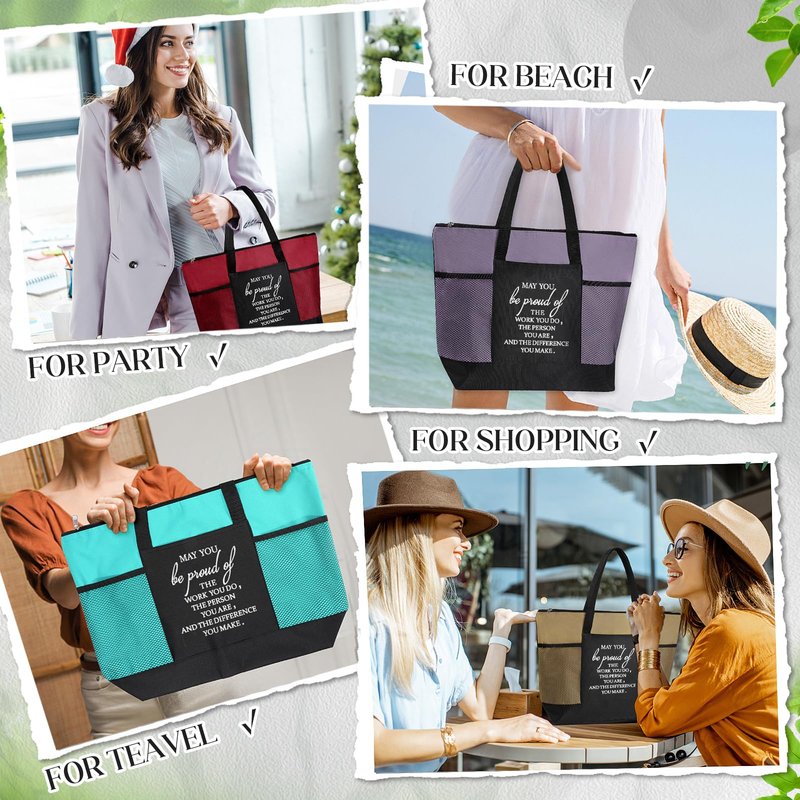 Paterr 6 Nurses Week Tote Bag Bulk 2026 for Women Men Canvas Tote Bag Appreciation Gifts for Doctor Coworker Teacher Team (Retro)