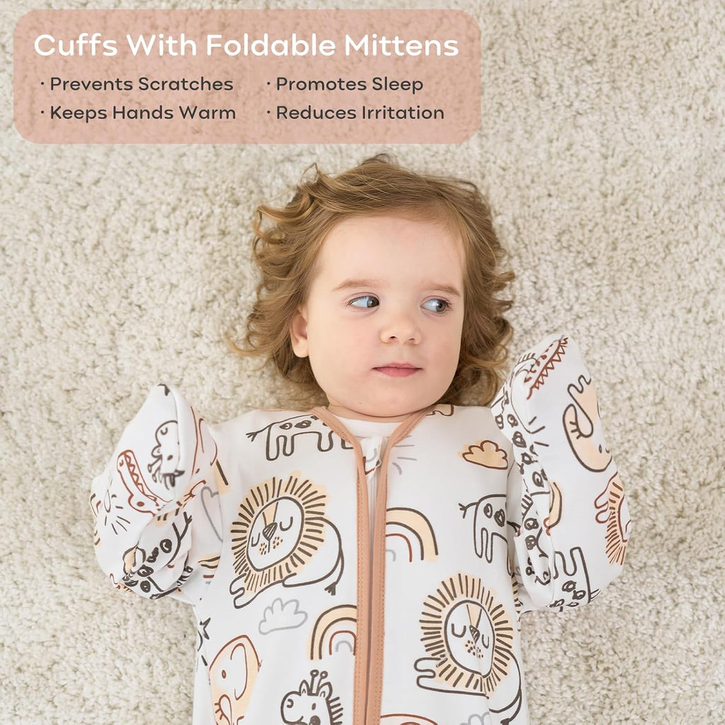 Yoofoss Baby Sleep Sack - 100% Cotton Long Sleeve Wearable Blanket for Infants 6-12 Months | Lightweight 0.5 Tog