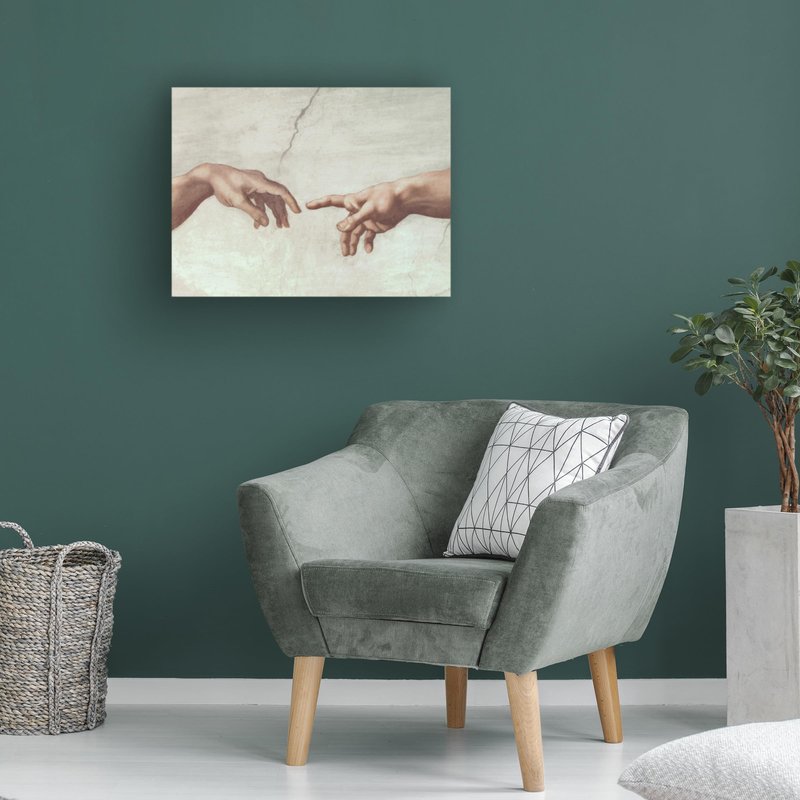 Hands Of God by Michelangelo, 35x47-Inch Canvas Wall Art