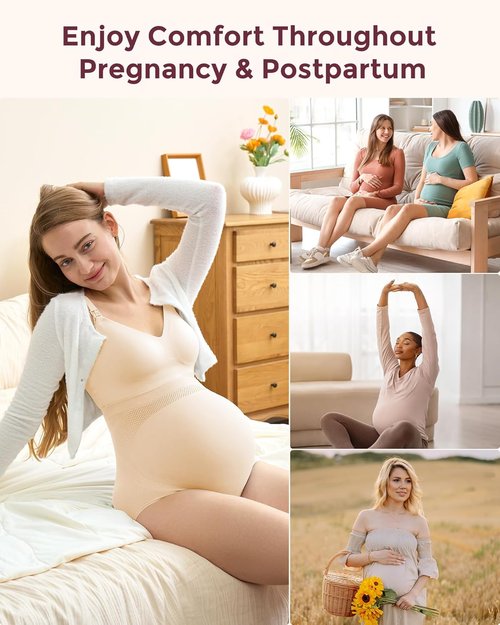 Momcozy Maternity Underwear - Soft Seamless High Waist Design for Over Bump Comfort | Pregnancy Size