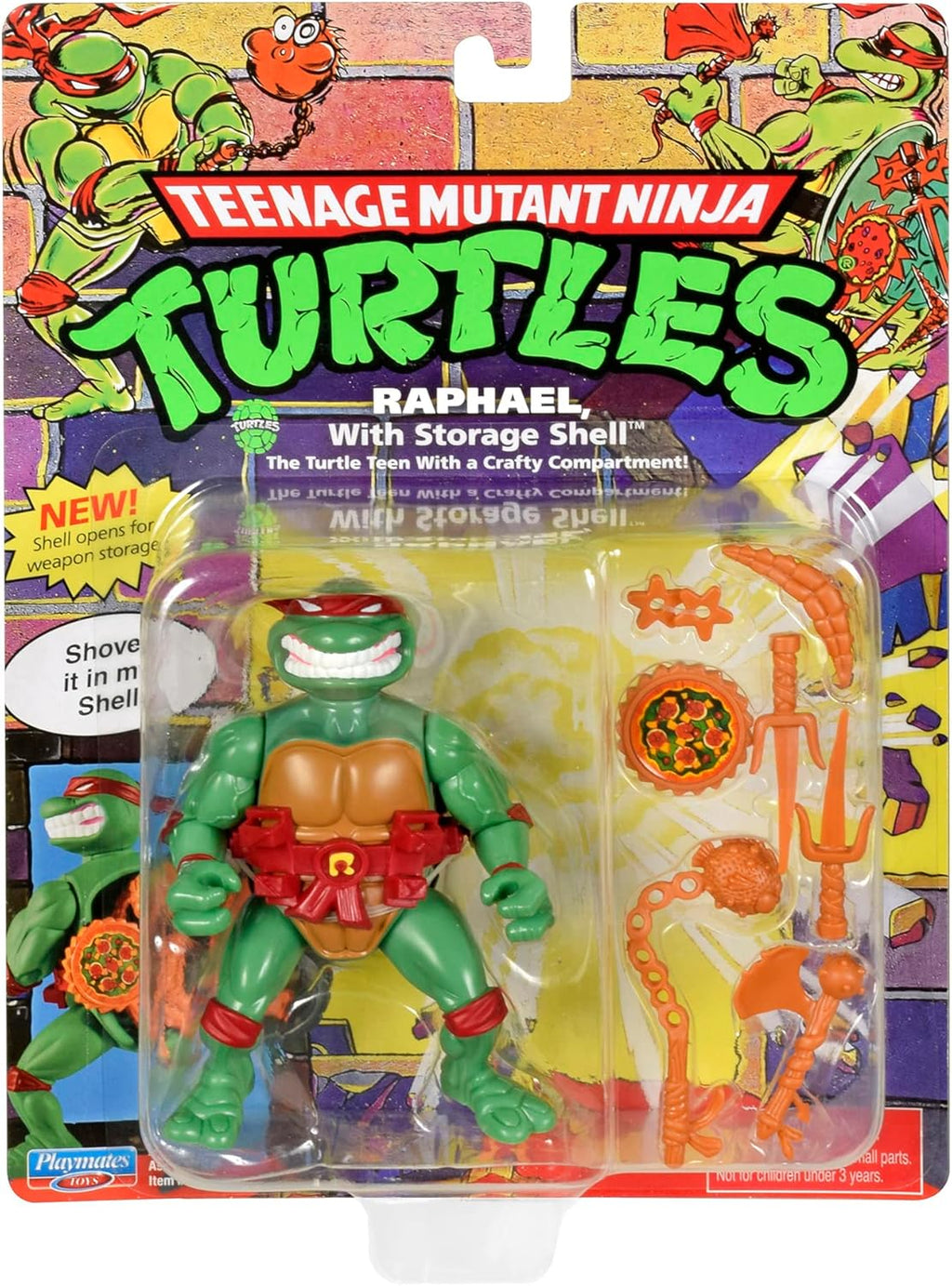 Playmates Toys Teenage Mutant Ninja Turtles Raphael Classic 4” Storage Shell Figure