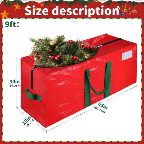 Christmas Tree Storage Bag - Waterproof Design for 9 Ft Artificial Trees | Durable Handles & Zipper