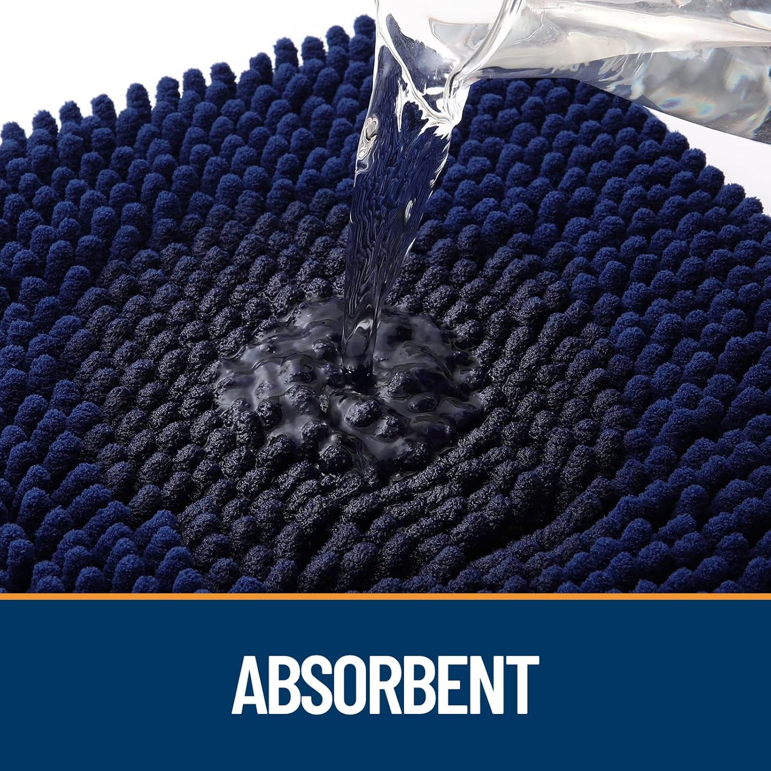 OLANLY Dog Door Mat - Absorbent Non-Slip Washable Doormat for Muddy Paws | 36x24 Navy Blue