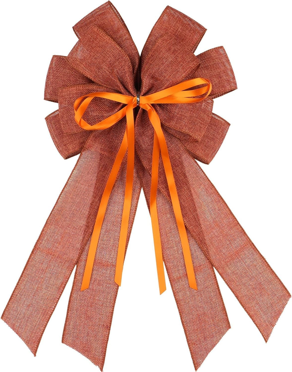 YKW Large Maple Orange Burlap Bow - 20x11 Inch Fall Wreath Decor | Thanksgiving & Halloween Ornaments