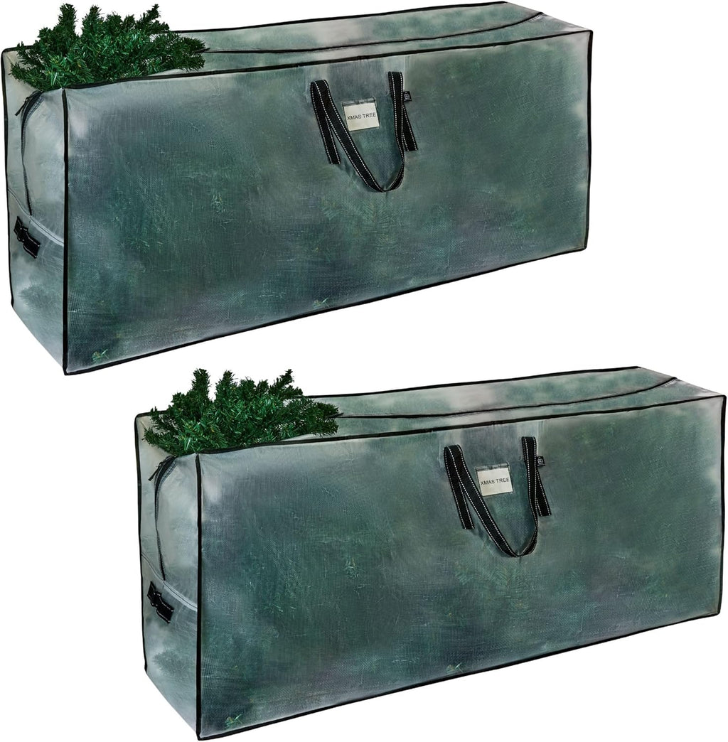 VENO Clear Christmas Tree Storage Bag | Heavy-Duty 9 Ft Capacity with Zipper & Durable Handles (2 Pack)