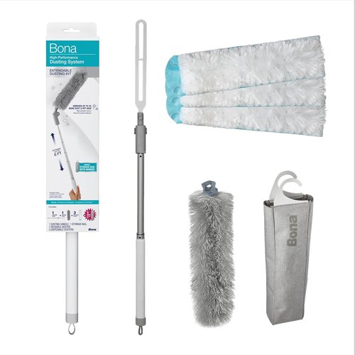 Bona High Performance Dusting System - Extendable Handle & 4 Dusting Tools for Effortless Cleaning