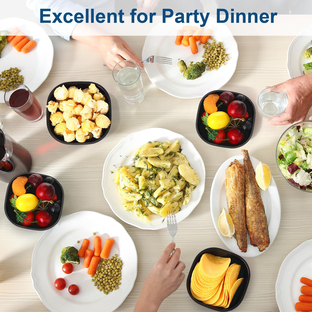 Tioncy 24 Pack 4.5 oz Small Wheat Straw Dipping Bowls Unbreakable Dessert Bowls Soy Sauce Dishes 3.7 x 3.7 x 1.5 Mini Prep Saucer Dipping Saucers for Side Dish Ketchup Soy Dessert Snack(Black)