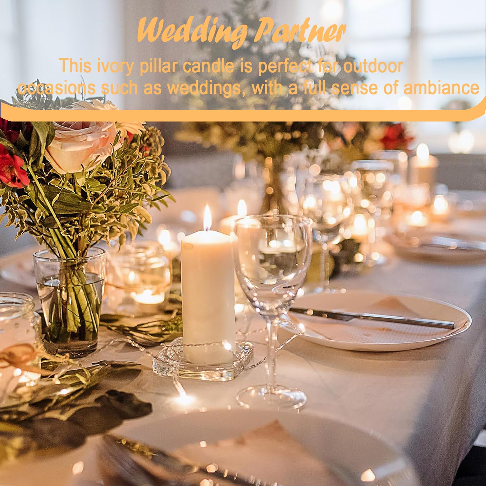 Veiuwa 18 Pcs Ivory Pillar Candles Bulk Set，2x3 2x6 2x8 Inch - 12 Each Size，Hurricane Candles，Dripless Unscented Smokeless，Gives You a Better Atmosphere When Organizing Wedding or Event Party.