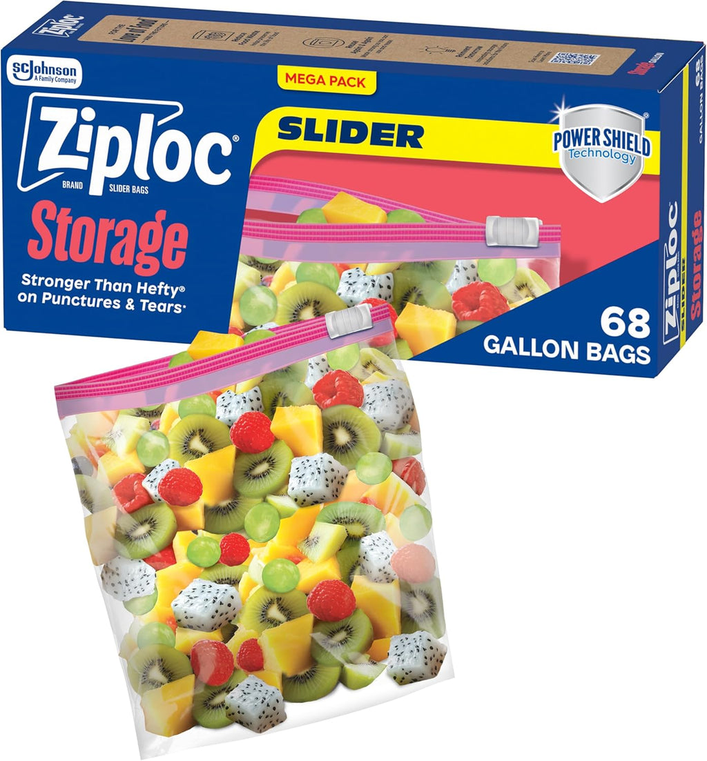 Ziploc Gallon Food Storage Bags - Power Shield Technology for Enhanced Durability | 68 Count