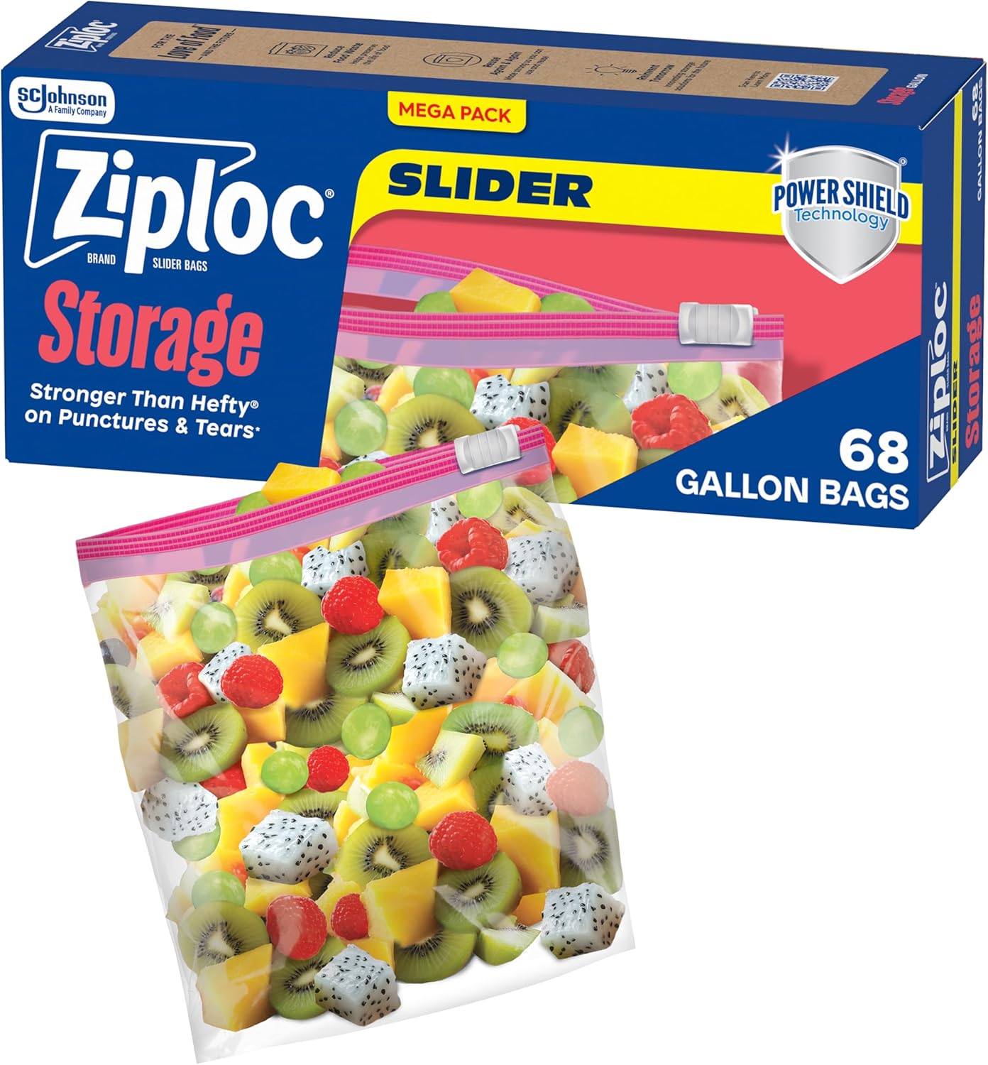 Ziploc Gallon Food Storage Bags - Power Shield Technology for Enhanced Durability | 68 Count