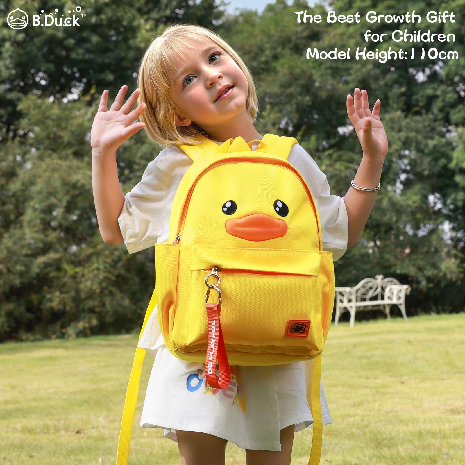 B.Duck Kids Backpack Kindergarten Toddler Mini Backpacks Cute Animal Cartoon Duck for Boys Girls, School, Travel, Daily Use(Age 4-9 (14" h), Classic Duckbill)