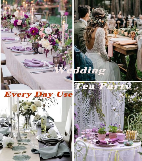 Linkslove Home Linen Napkins Set of 6 – Purple Cloth Napkins for Party, 100% Natural Linen, Lavender Linen Napkins 20x20 Inch, Great Gift, Machine Washable, Soft Durable Luxury