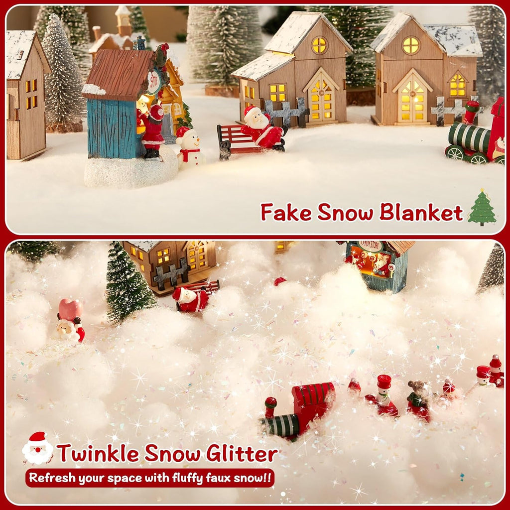Skiennix Christmas Fake Snow - Soft Fluffy Snowflakes for Winter Wonderland | 3-Piece Set