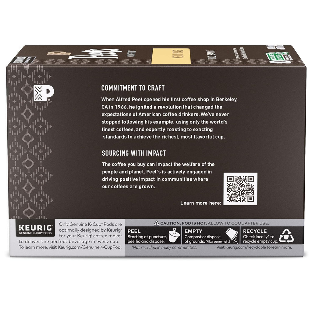 Peet's Coffee Medium Roast K-Cup Pods - 100% Arabica Big Bang Flavor, 60 Count (6 Boxes of 10 Pods)