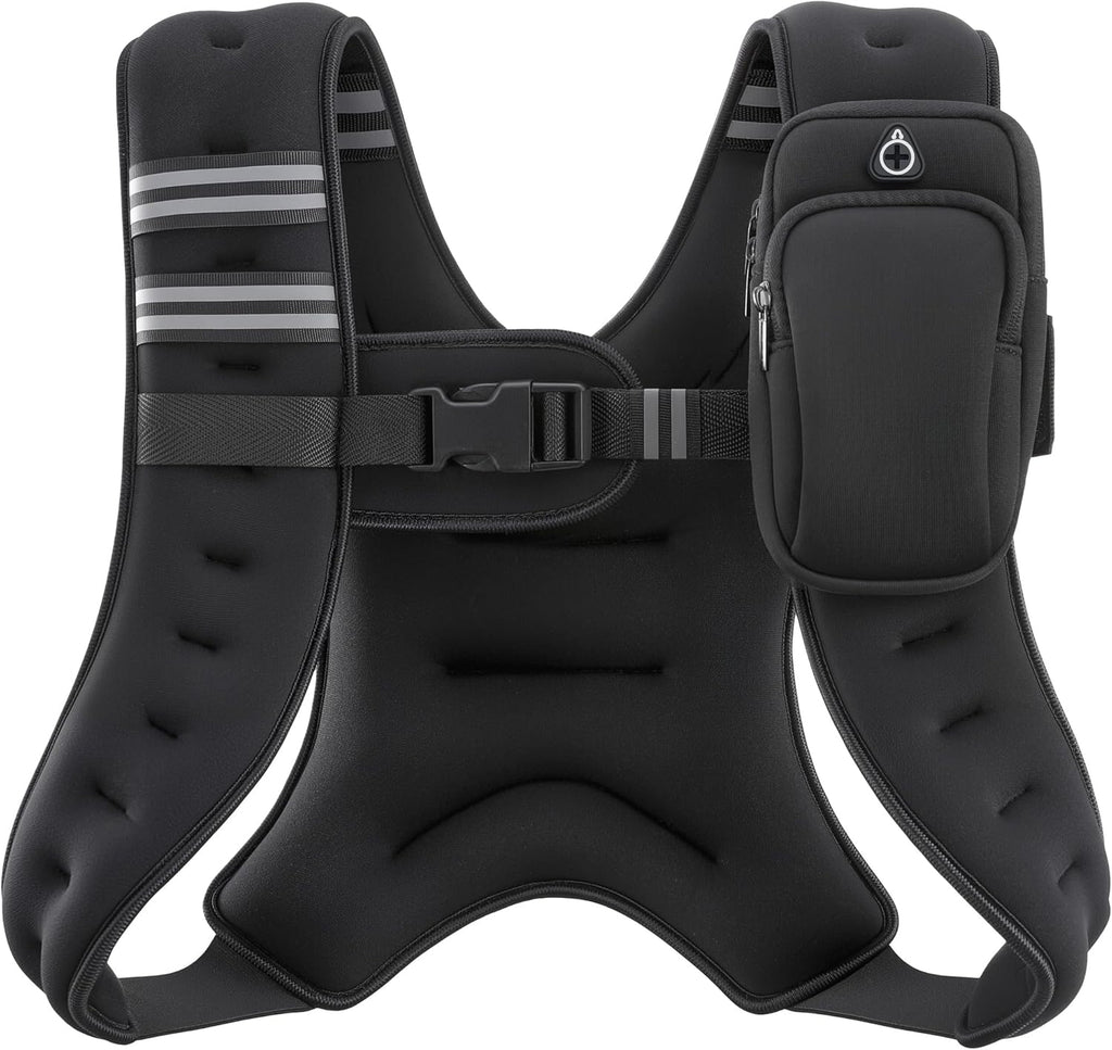 ZELUS Weighted Vest - Adjustable 6lb to 30lb | Reflective Stripe for Enhanced Workout Performance