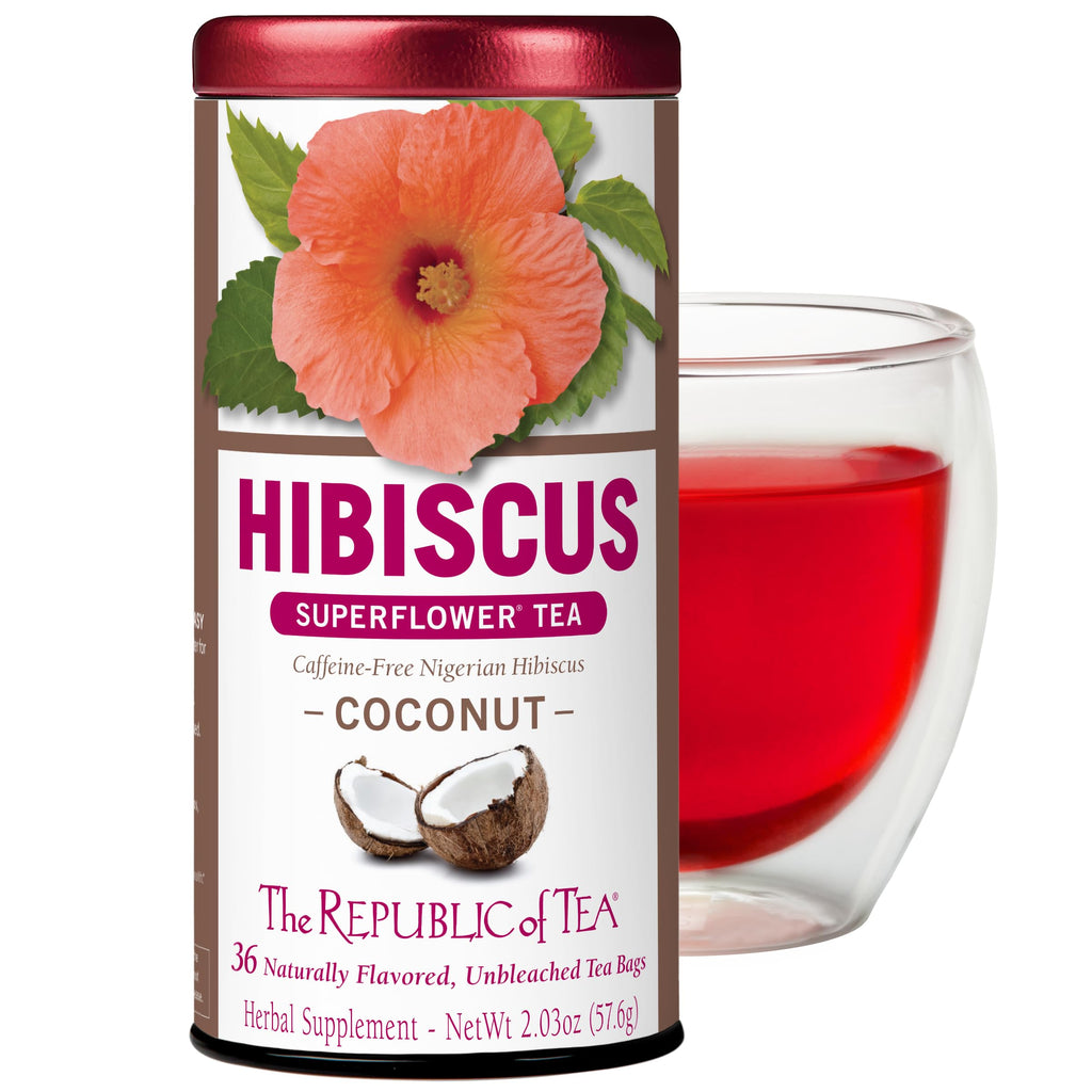 The Republic of Tea - Hibiscus Coconut Superflower Herbal Tea, 36 Count