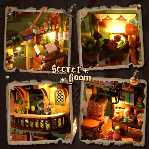 INSOON Magic Potion Book Nook Building Set - 990 PCS DIY Bookend Kit with Light for Home Decor | Perfect for Ages 8+