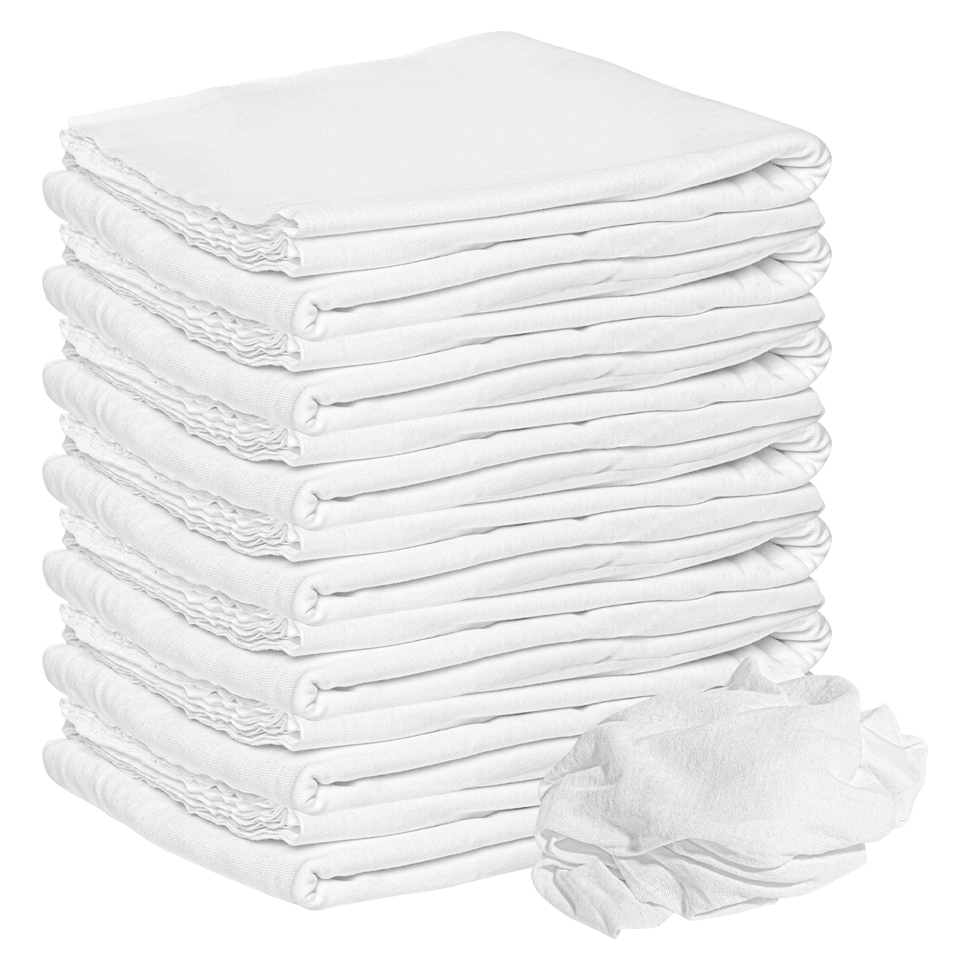 Nabob Wipers New Lint Free Cloth (225 Pack) - 100% Cotton Cleaning Rags Exact Cut - Premium White Rags for Cleaning House - White Rags for Dusting, Staining, Polishing, Painting 18"x18"