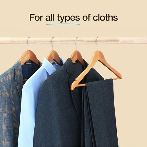 Home It Wooden Hangers 30 Pack - Durable Non-Slip Natural Wood Coat Hangers | Heavy Duty for Jackets, Shirts, Pants & Suits