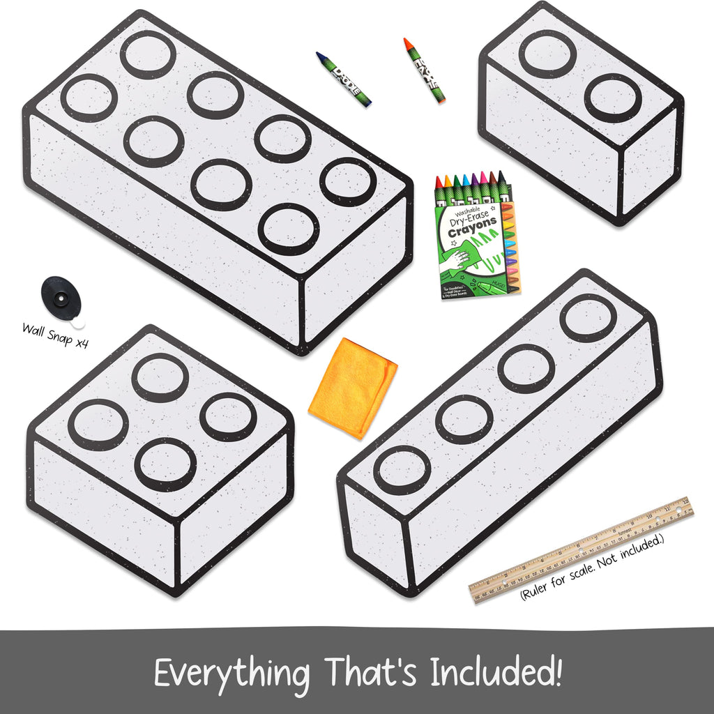 DoodleFace Building Bricks 4pc Set, Black & White, 145-3
