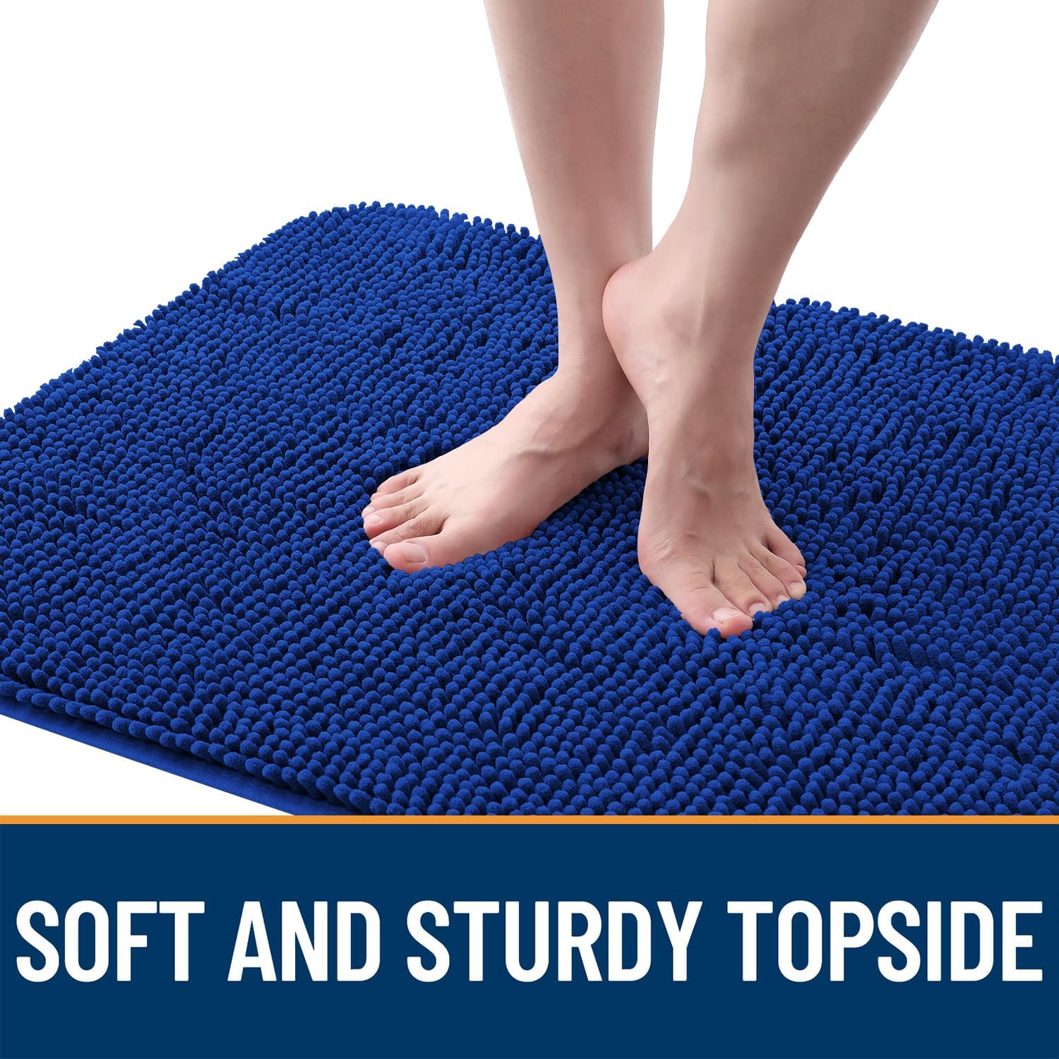 OLANLY Dog Door Mat - Absorbent Non-Slip Washable Doormat for Muddy Paws | 54x24 Royal Blue