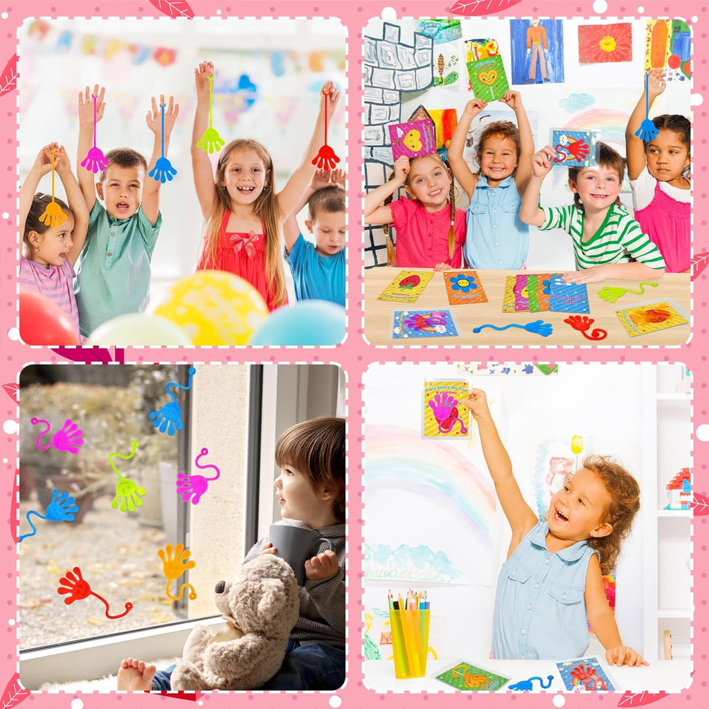 Valentine's Day Gifts for Kids | 28-Pack Slappy Hands Toys with Exchange Cards - Fun Non-Candy Classroom Favors
