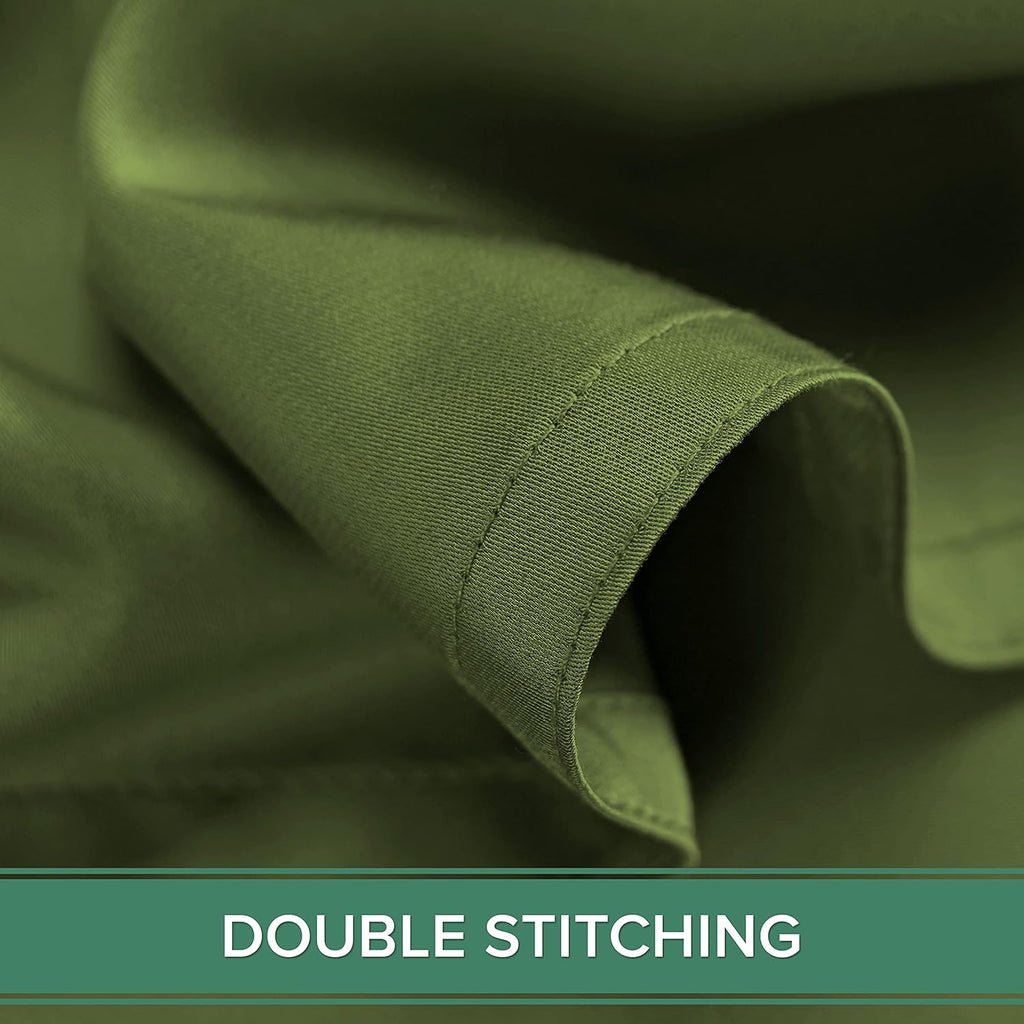 Pure Bamboo Split King Sheets - 100% Organic Viscose Bed Sheet Set, Soft & Cooling, Pesto Color