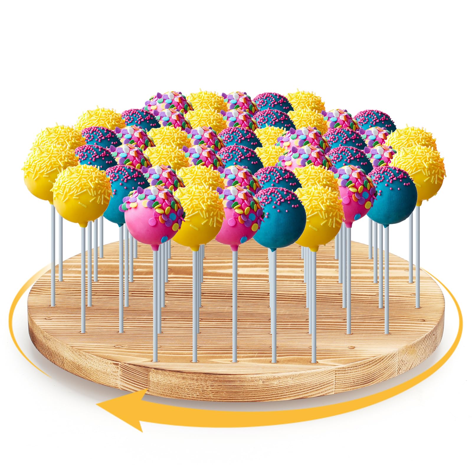 Cake Pop Stand Revolving Cake Pop Holder Round Lollipop Holder Lollipop Display Stand for Weddings Baby Showers Birthday Party Anniversaries Holiday