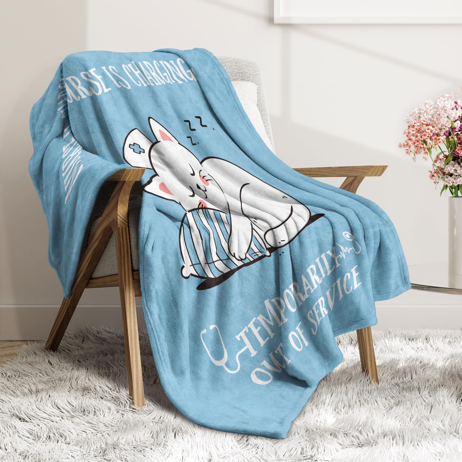 GoMelley Funny Nurse Gifts for Women Men, Soft Flannel Blanket, Nurse Week/Day, Birthday, Appreciation, Graduation Gifts, RN LPN Gift for Nurses Practitioner, Future/Nurses Gift 60"*50"