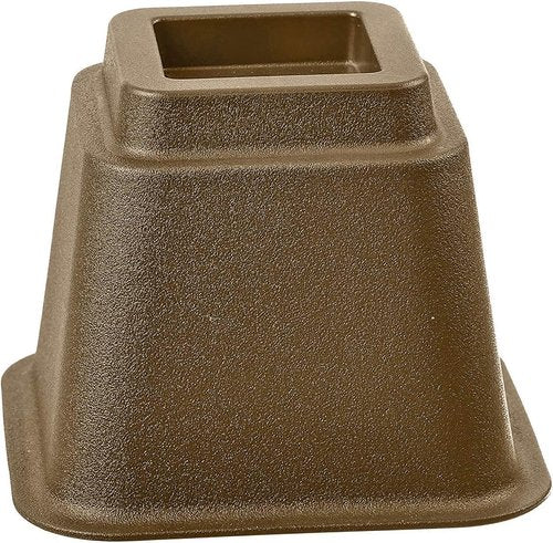 HOME IT Adjustable Bed Risers - Heavy-Duty Furniture Elevation - Set of 4 in 3, 5, or 8 Inch Heights (Brown)