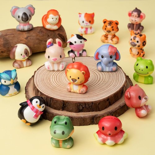 DMIGHT Safari Animal Squishy Toys - 24PCS Party Favors for Kids | Goodie Bag & Birthday Gifts