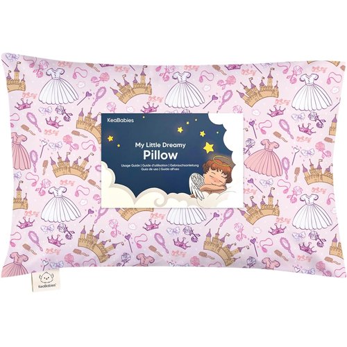 Dear Princess Toddler Pillow - Soft & Breathable Organic Cotton Travel Pillow with Case | 13x18 Inches for Ages 2-5