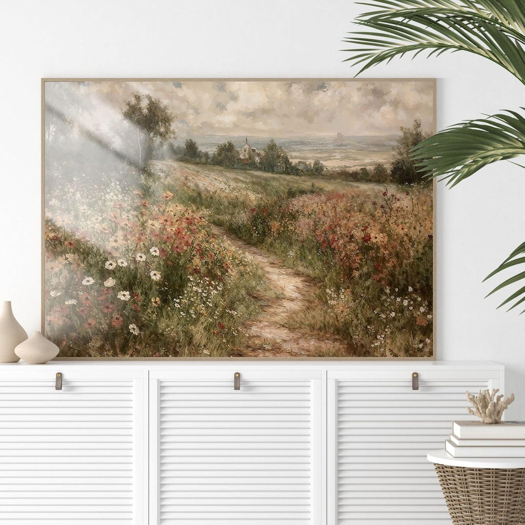 Vintage Wall Art | Rustic Autumn Landscape Canvas Print - 12" x 16" Unframed Artwork for Living Room
