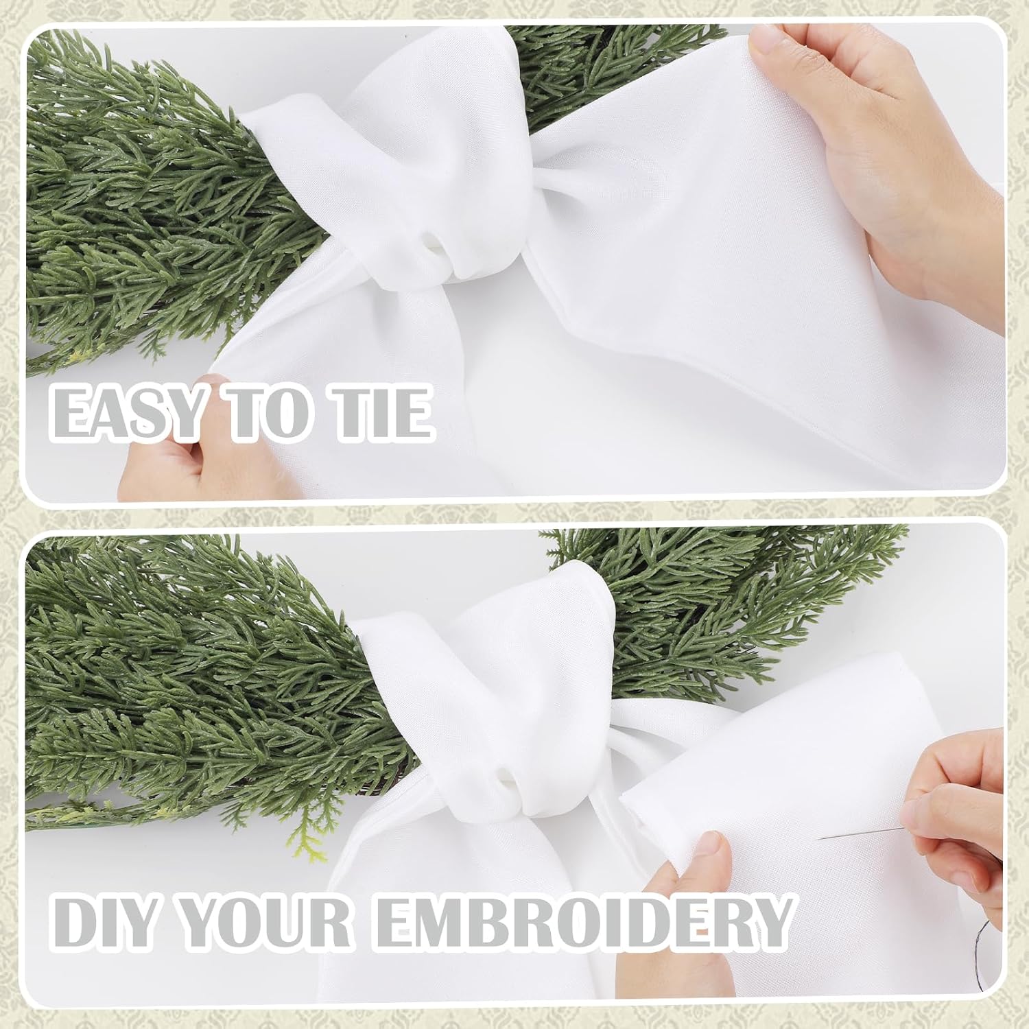 White Wreath Sash by [Brand Name] - 60-Inch Plain Sashes for Wreaths & Garlands | Indoor & Outdoor Use