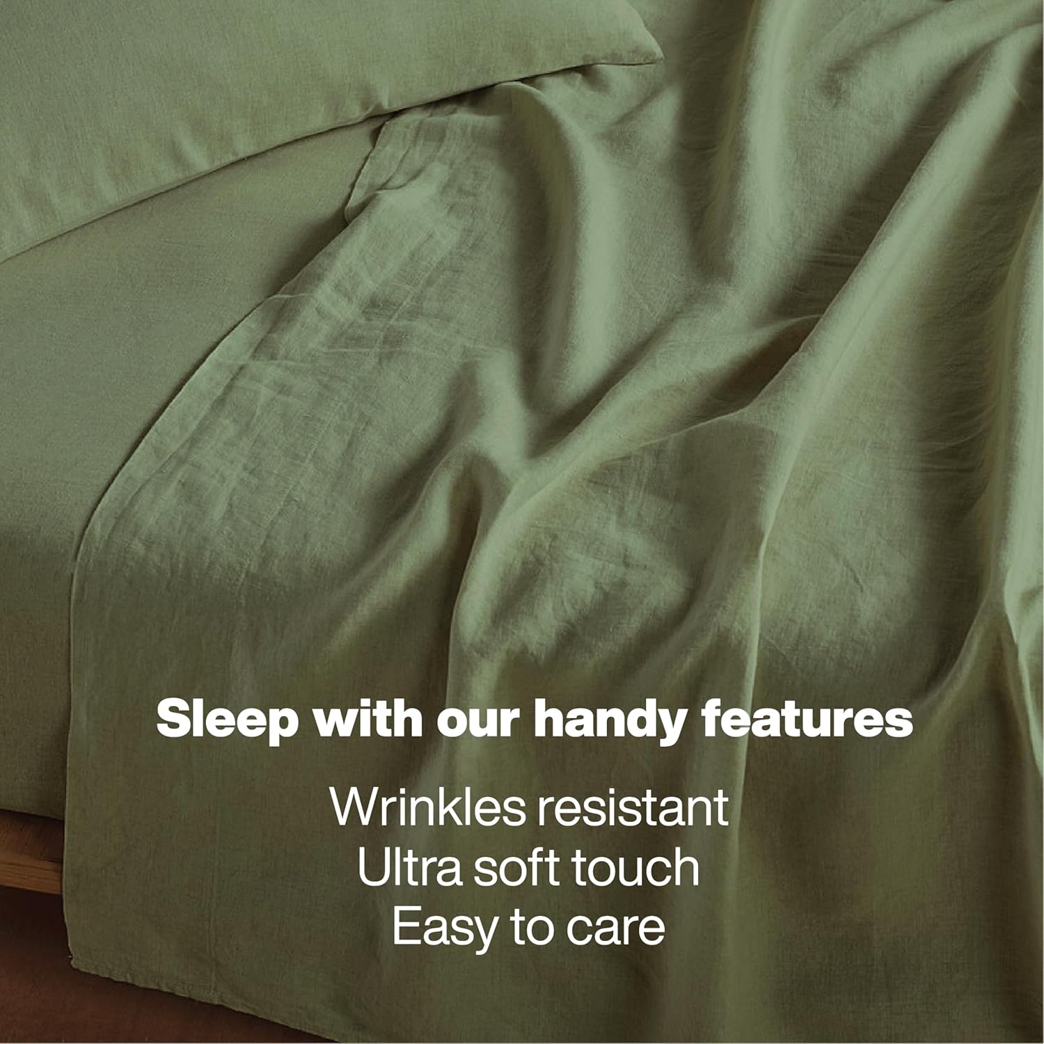 QUEENSBAY Queen Sheet Set - 4 Pieces Super Soft Microfiber | 16 Inch Deep Pocket, Cooling, Sage Green