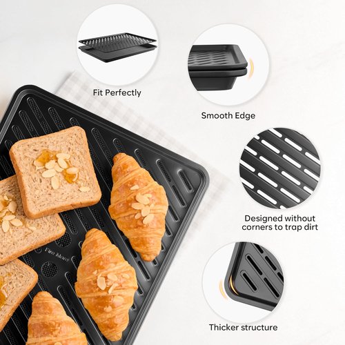 Half Sheet Pan with Cooling Rack by [Brand Name] - 17.3” x 13.1” Non-Stick Heavy Duty Baking Tray