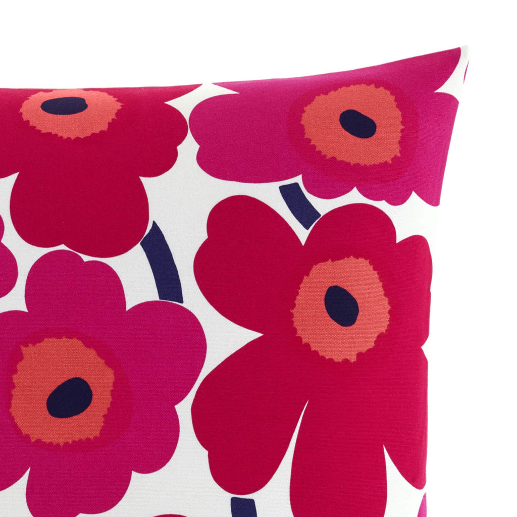 Marimekko - Throw Pillow, Cotton Bedding with Zipper Closure, Stylish Modern Home Decor (Pieni Unikko Red, 26" x 26")