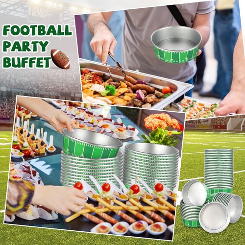 gisgfim 24 Set Football Party Supplies 18.6oz Footballs Party Disposable Bowls Football Game Paper Serving Bowls Footballs Serving Tableware and Fork for Sports Events 2026 Food Birthday 24 Guests