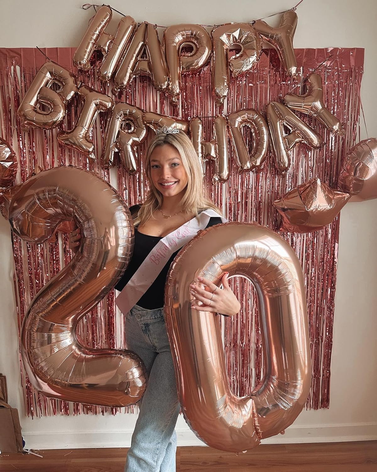 Rose Gold Number 10 Balloon - 40 Inch Birthday Decoration for 10th Birthday Party Supplies