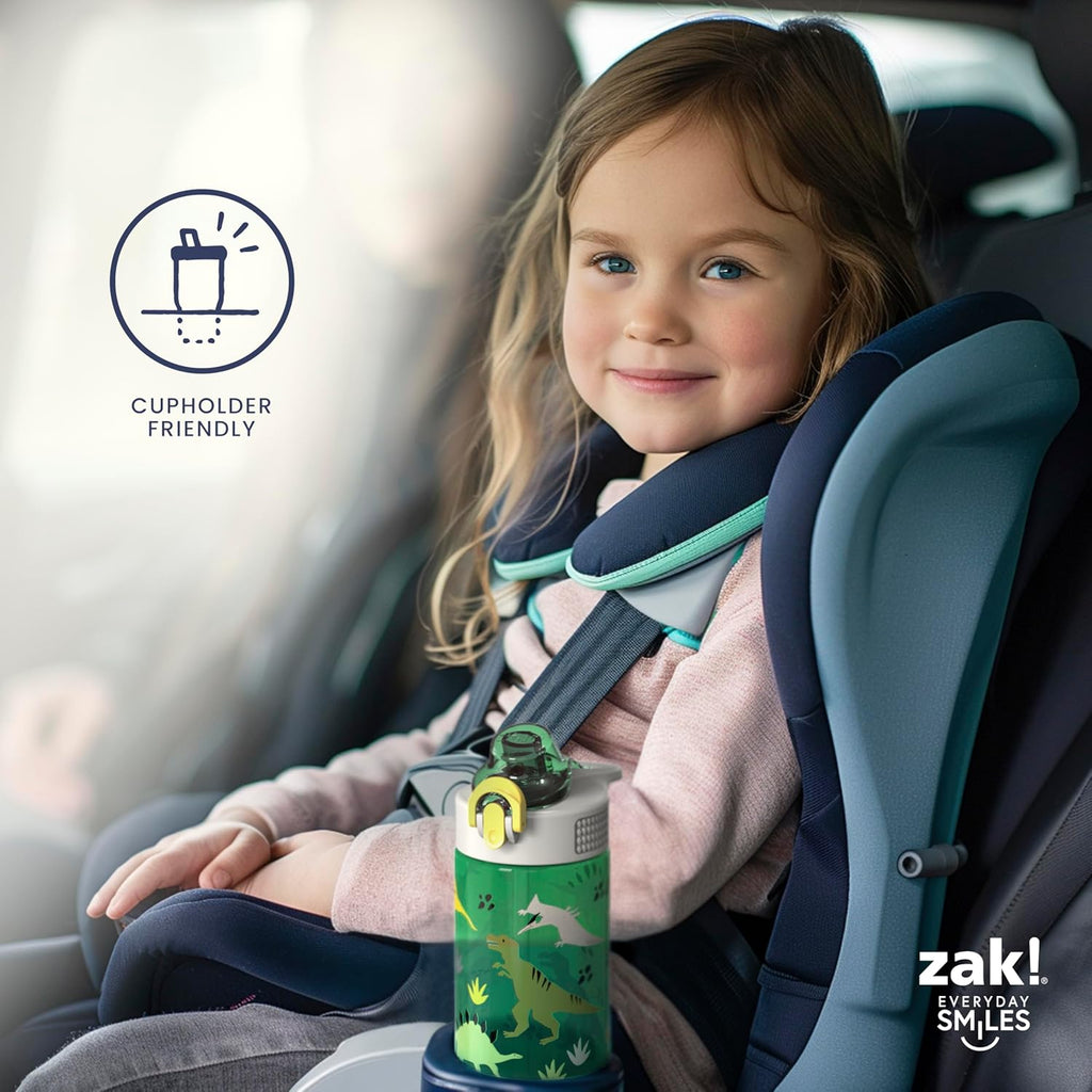 Zak Designs Bluey Sage Kids Water Bottle - 16oz Durable Plastic With Straw & Leak-Proof Cover | 2-Pack Set