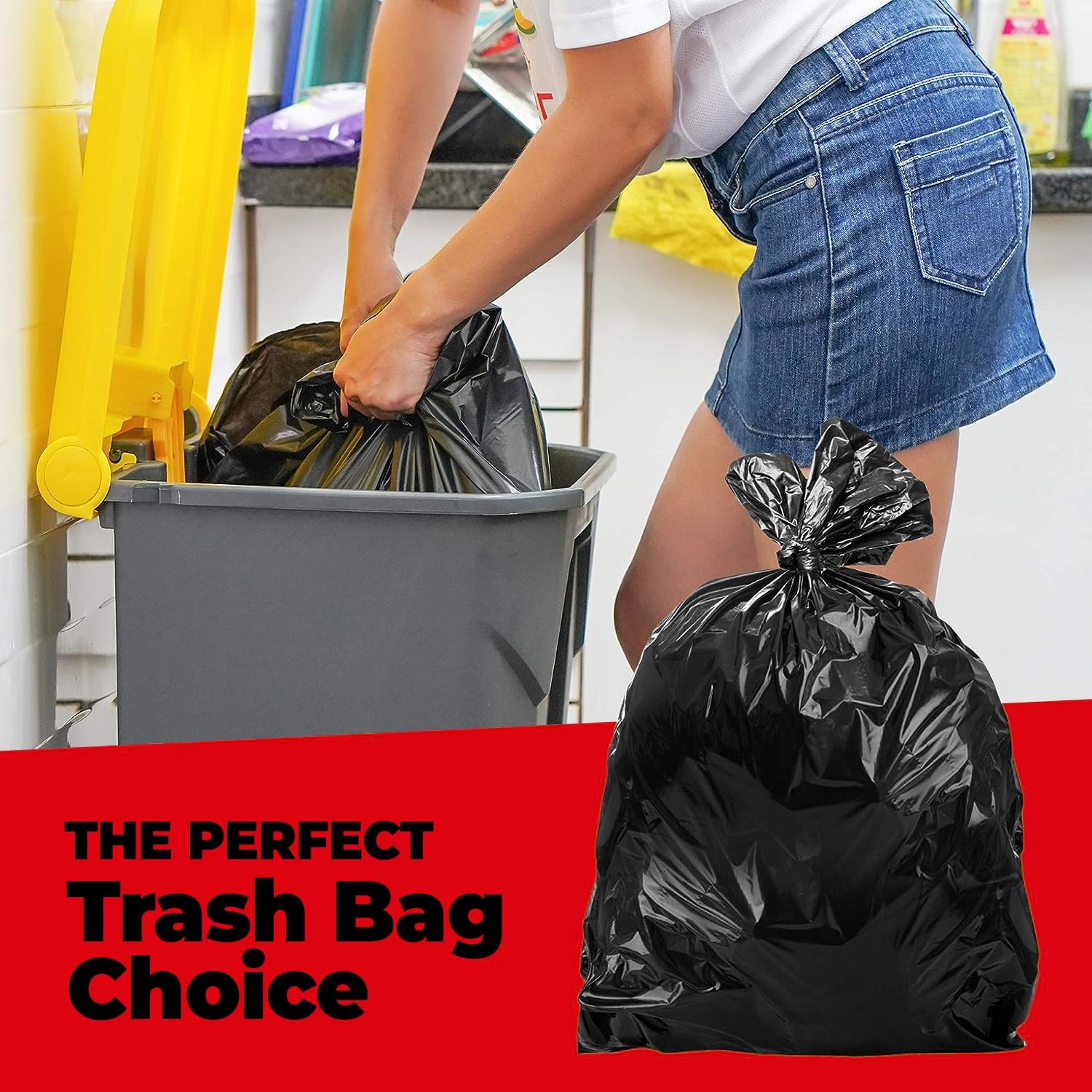 ToughBag Heavy Duty Trash Bags - 150 Count, 55-60 Gallon Large Black Garbage Bags | Made in USA
