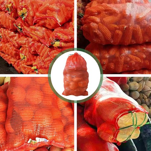 50 Pack 36lb Mesh Onion Bags Reusable Produce Storage Fruit Vegetable Storage Bags with Drawstring for Onions Potatoes Citrus Crawfish 15.6 x 26 Inches