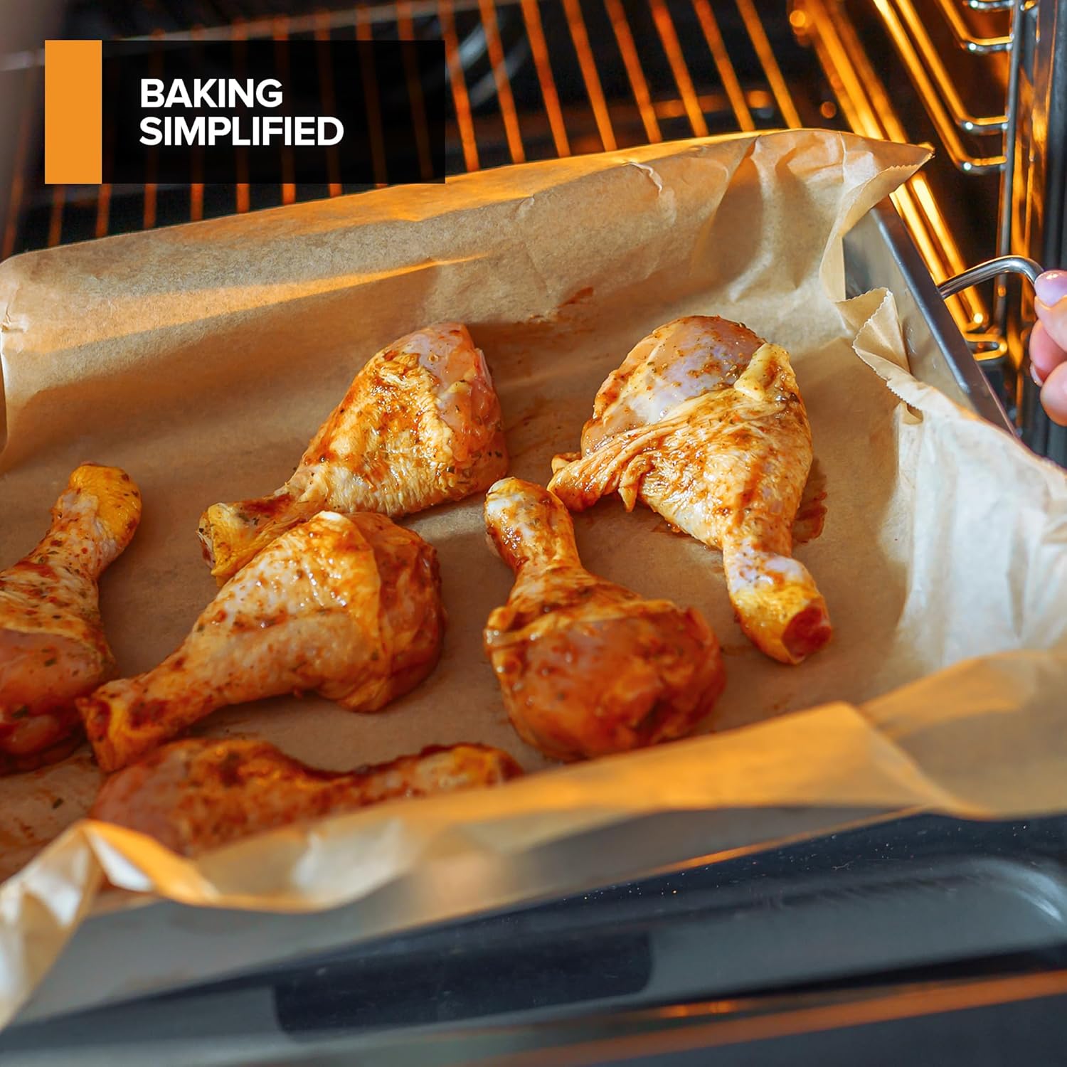 Stock Your Home Unbleached Parchment Paper Sheets - 200 Pre-Cut Baking Sheets | 9x13” Oven Liners