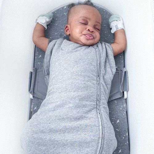 Happiest Baby SNOO Comforter Sleep Sack - 100% Organic Cotton Baby Swaddle Blanket - Doctor Designed Promotes Healthy Hip Development (Graphite, XL)