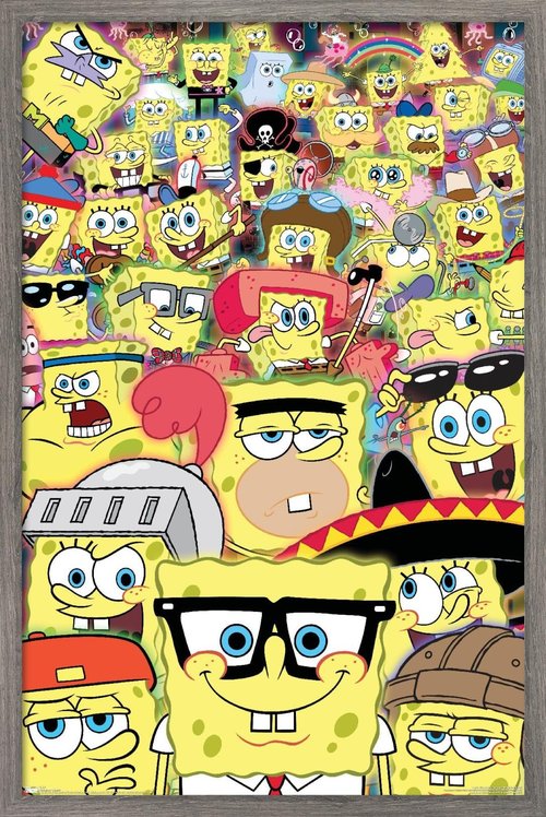 Trends International Nickelodeon Spongebob - Disguise Wall Poster, 22.375" x 34", Barnwood Framed Version