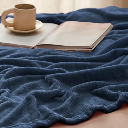 Bedsure GentleSoft Fleece Blanket - Soft, Lightweight, Plush Queen Size in Mineral Blue | 90x90 Inches