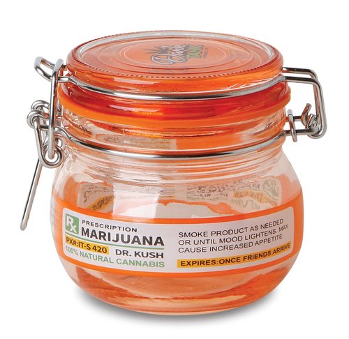 KEEP YOUR HERBS FRESH!!!!- SUPER HEAVY DUTY 16 Oz Glass Stash Jar with Air Tight Seal- Large (Prescription)