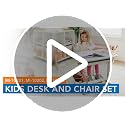 Adjustable Kids Desk and Chair Set with Tilting Desktop and Storage Drawer