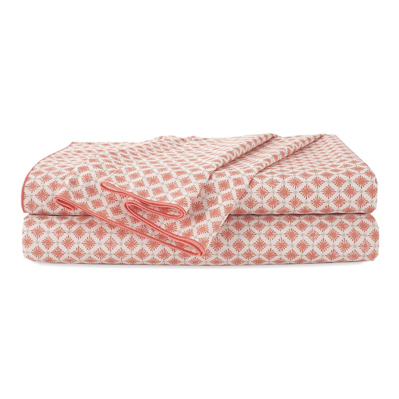 4-Piece EcoPure Queen Size Sheet Set | 100% Organic Cotton Sheets | Comfort Washed Sheets | Cooling | Deep Pocket Bed Sheets | GOTS Certified | Orange