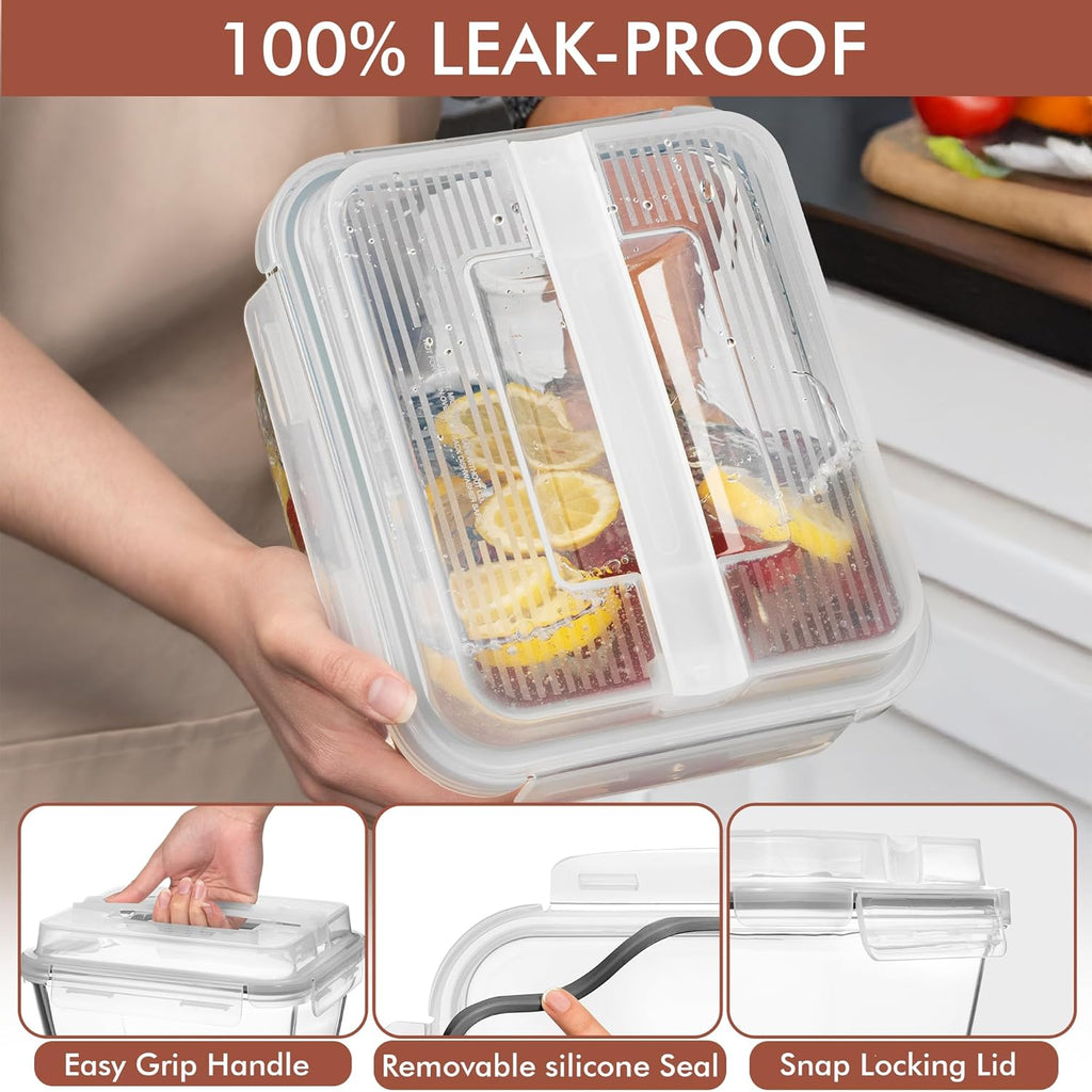 Razab Large Glass Food Storage Containers - 17 Cups | 132 Oz | Leakproof & BPA-Free for Meal Prep